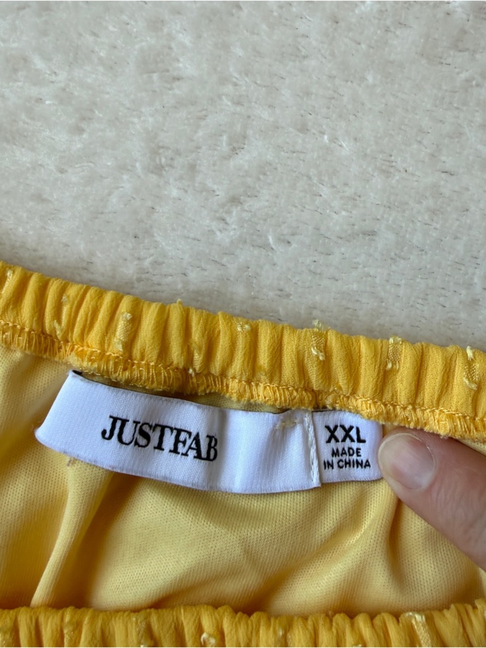 Justfab Yellow Swiss Dot Off Shoulder Mini Dress Boho Flutter Sleeve Women’s XXL - Picture 8 of 12